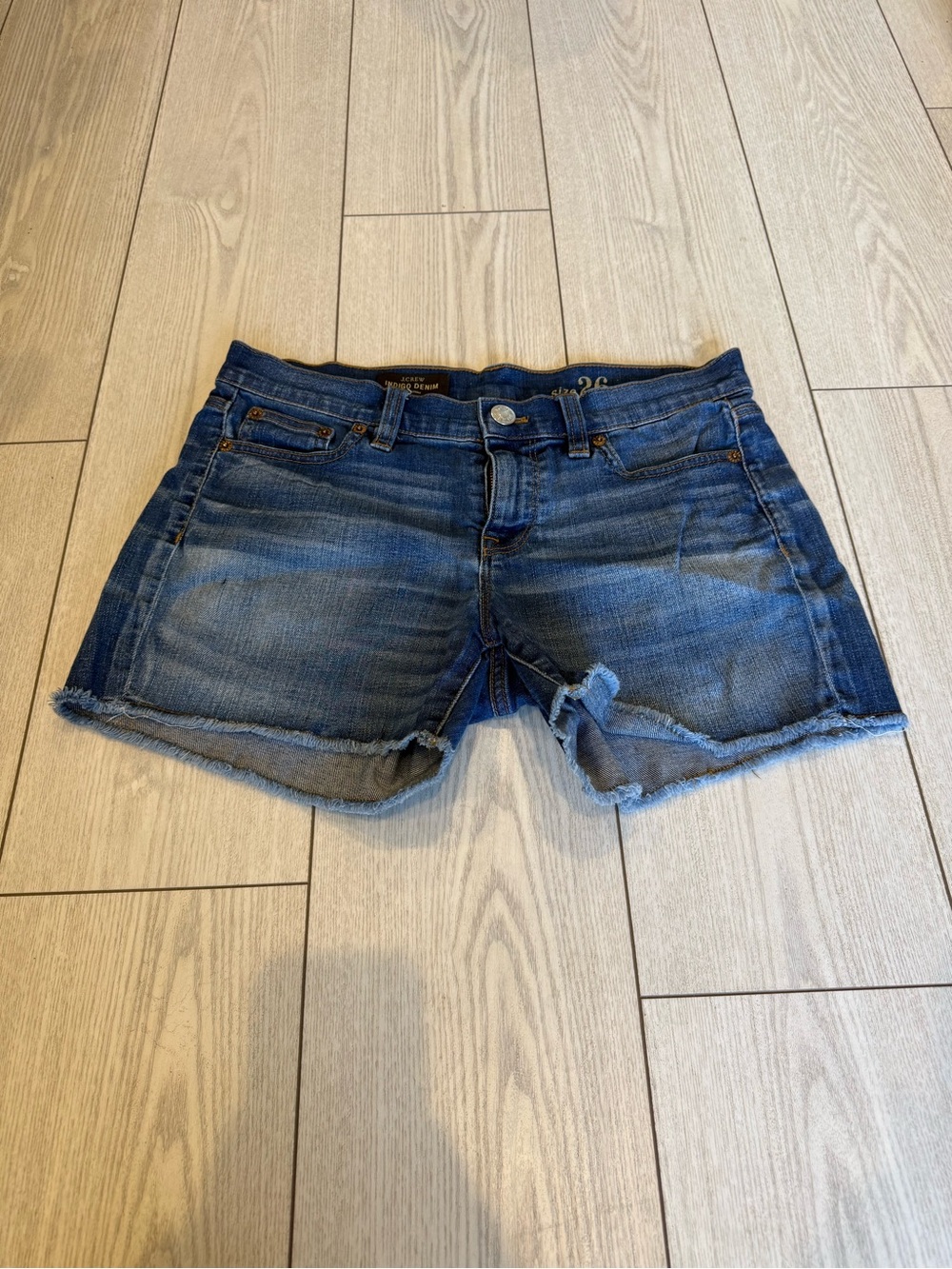 J.Crew Indigo denim Jean shorts cutoffs 26 blue summer casual cotton Y2K classic